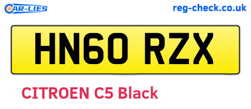 HN60RZX are the vehicle registration plates.