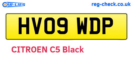 HV09WDP are the vehicle registration plates.