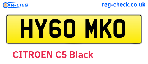 HY60MKO are the vehicle registration plates.