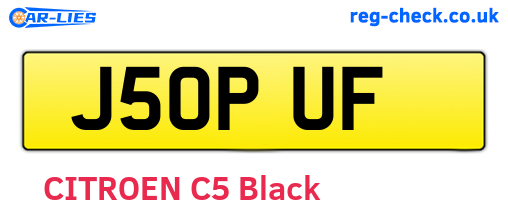 J50PUF are the vehicle registration plates.