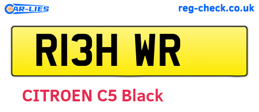 R13HWR are the vehicle registration plates.