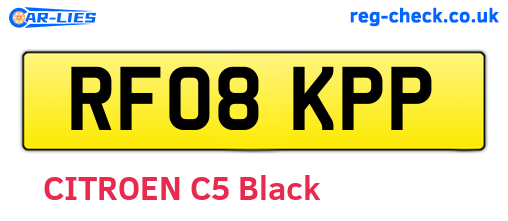 RF08KPP are the vehicle registration plates.