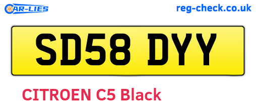 SD58DYY are the vehicle registration plates.