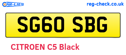SG60SBG are the vehicle registration plates.