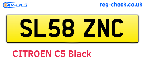 SL58ZNC are the vehicle registration plates.