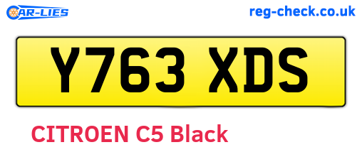 Y763XDS are the vehicle registration plates.