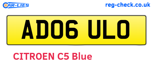 AD06ULO are the vehicle registration plates.