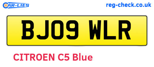 BJ09WLR are the vehicle registration plates.