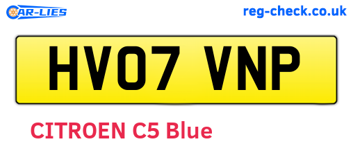 HV07VNP are the vehicle registration plates.