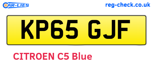 KP65GJF are the vehicle registration plates.
