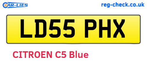 LD55PHX are the vehicle registration plates.