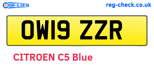 OW19ZZR are the vehicle registration plates.