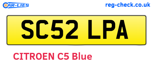 SC52LPA are the vehicle registration plates.
