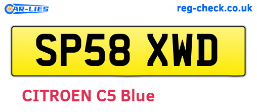 SP58XWD are the vehicle registration plates.