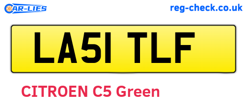 LA51TLF are the vehicle registration plates.