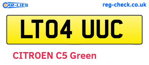 LT04UUC are the vehicle registration plates.