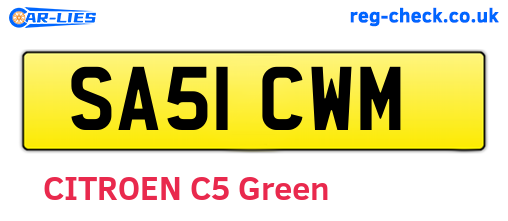 SA51CWM are the vehicle registration plates.