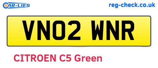 VN02WNR are the vehicle registration plates.