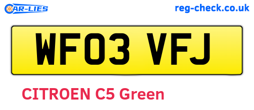 WF03VFJ are the vehicle registration plates.