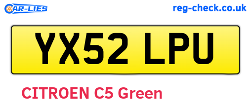 YX52LPU are the vehicle registration plates.