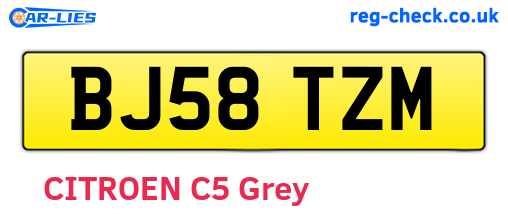 BJ58TZM are the vehicle registration plates.