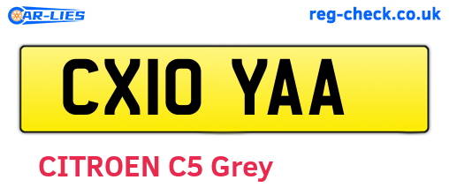 CX10YAA are the vehicle registration plates.