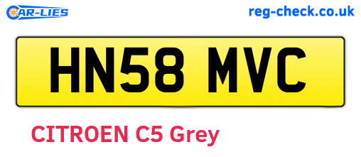 HN58MVC are the vehicle registration plates.