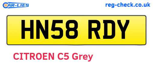 HN58RDY are the vehicle registration plates.