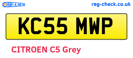 KC55MWP are the vehicle registration plates.