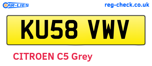 KU58VWV are the vehicle registration plates.