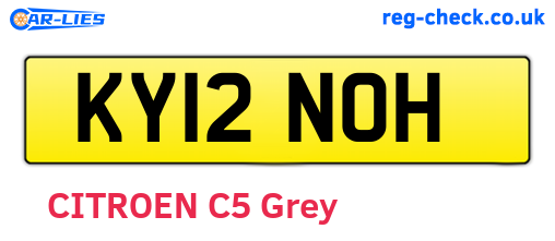 KY12NOH are the vehicle registration plates.