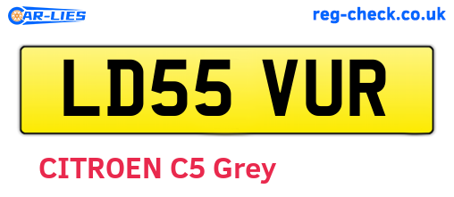 LD55VUR are the vehicle registration plates.