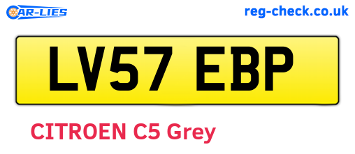 LV57EBP are the vehicle registration plates.