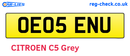OE05ENU are the vehicle registration plates.