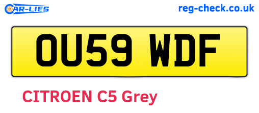 OU59WDF are the vehicle registration plates.