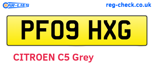 PF09HXG are the vehicle registration plates.