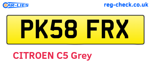 PK58FRX are the vehicle registration plates.