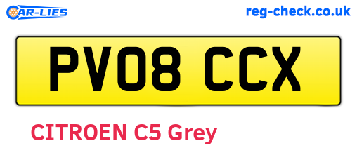 PV08CCX are the vehicle registration plates.