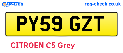 PY59GZT are the vehicle registration plates.