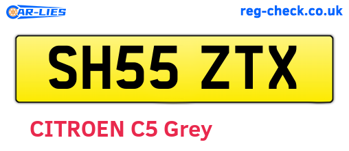 SH55ZTX are the vehicle registration plates.