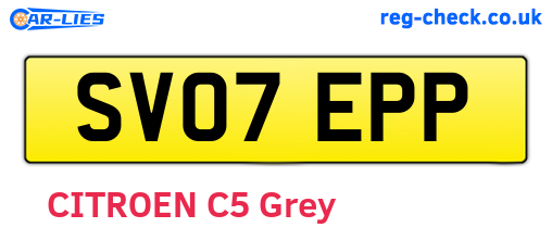 SV07EPP are the vehicle registration plates.