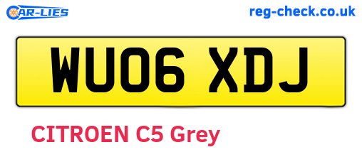 WU06XDJ are the vehicle registration plates.
