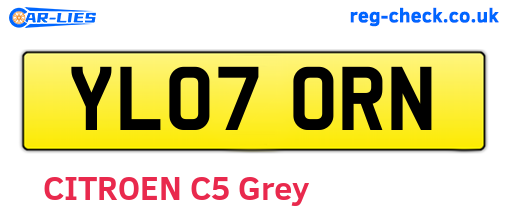 YL07ORN are the vehicle registration plates.