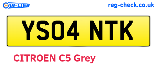 YS04NTK are the vehicle registration plates.
