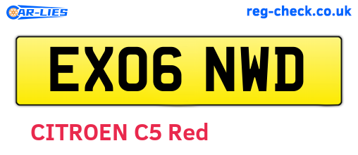 EX06NWD are the vehicle registration plates.