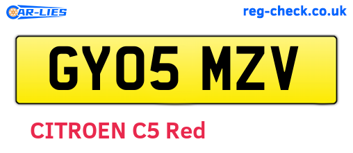 GY05MZV are the vehicle registration plates.