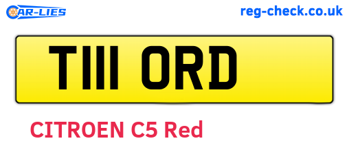 T111ORD are the vehicle registration plates.