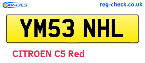 YM53NHL are the vehicle registration plates.