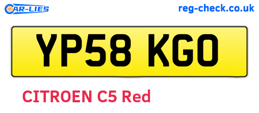 YP58KGO are the vehicle registration plates.