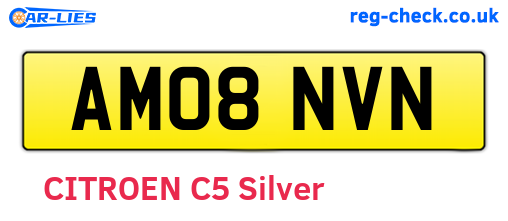 AM08NVN are the vehicle registration plates.
